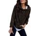 Bigfanshu Womens Tops Leopard Print O Neck Sweatshirt Long Sleeve Cute Hoodies Pullover Brown