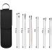 NAUZE 6Pcs Stainless Steel Ear Wax Removal Kit - Reusable Metal Ear Cleaner for Children and Adults - Includes Portable Bag (Black) - Buy Online on GoSupps.com