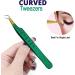 Leenax 2-Piece Fiber Tip Eyelash Extension Tweezers Set - Straight and 45-Degree Volume Tweezers, Japanese Stainless Steel, Anti-Slip, Hearts Design (Green) - Buy Online on GoSupps.com
