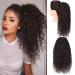 Pontail extensions ponytail long kinky curly confused with cord strain hair extension extension for women afro braid hair part ponytail (dark brown/approx. 35cm) 059c approx. 35cm brown 4#