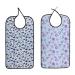 Tesslove adults Libbar Washable Natural Waterproof Eldly Libbon Adults Eat Meal Libe Clothing Protector Butterfly+Pflower