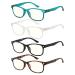 Efe reading glasses men women 4-pack anti-blue computer glasses with spring hinges designer style high-quality rectangular ultra-light comfortable for anti-fatigue reading aid multicolored 1.0 x