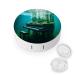 Piano Print Contact Lens Case with Mirror Portable Cute Eye Contact Lens Box Travel Kit