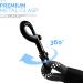 Furdreams 1.5m Slip-On Dog Lead - Reflective, Durable Climbers Rope Leash with Padded Handle - Weather Resistant - Waste Bag Dispenser - Black Large - Buy Online on GoSupps.com