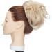 Large Wavy Updo Messy Bun Hair Extension with Elastic Band - 80G Synthetic Chignon Ponytail Hairpiece for Women in Dark Blonde & Bleach Blonde - Buy Online on GoSupps.com