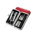Nail Sets Nail Care 8-Piece Set Adult Stainless Steel Pedicure Kit Nail File Manicure Beauty Kit (Color : Blu)(Rosso)