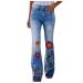 Bell Bottom Jeans for Women High Waist Flare Stretchy Wide Leg Split Bootcut Distressed Hem Denim Pants X-Large 06*-watermelon Red