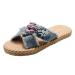HSYHKDSY Women's Fashion Flat Sandals Glitter Elegant Casual Comfortable Summer Shoes for Holiday s51110 Blue 4.5 UK