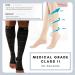Shop Women's Open Toe Compression Socks 20-30 mmHG Knee High - Toeless Compression Stockings for Men & Women - Black & White Large - Buy Online on GoSupps.com