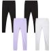 Only Girls Leggings  4 Pack Super Soft Yoga Dance and Lounge Pants (Size: 8-14) Black/Black/Grey Stripe/Lavender 8-10