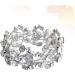 Ultechnovo Women's Rhinestone Wedding Tennis Bracelet - 2-Stone Whitewash Pearl Cuff - Fine Silver Wristband 6.5*3cm - Buy Online on GoSupps.com