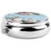 Teal Floral Mini Round Pill Box - 3 Compartment Travel Organizer for Home & Office - Buy Online on GoSupps.com