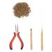 Hair Extension Tool Kit Micro Silicone Rings Bead with Pliers Pulling Hook Crochet Hair Styling Extension Tool