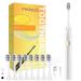 Sonic Electric Toothbrush for Adults Electric Toothbrush Set with 8 Brush Heads 4 Modes and 2 Minute Smart Timer 45000VPM IPX8 Toothbrush 4-Hour Fast Charge Last 90 Days Christmas Gift (White)