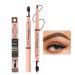 2 In 1 Double Ended Eyebrow Pencil With Replacement Tip Eyebrow Definer Pencil Micro Percision Tip Natural Looking Waterproof No Need To Sharpen And Not Easy To Fade Eyebrow Pencil (Brown)