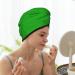 Green Microfiber Hair Towel - Super Absorbent Coral Velvet Wrap for Women | Quick Dry Cap for Long Curly & Thick Hair - Buy Online on GoSupps.com