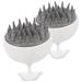 Beatifufu 2 pieces Shampoo Massage brush Massage accessories practical scaling peeling head accessories travel scalms of massage accessories wear -resistant scalp peeling scalp 9.5x8.4x8.1cm gray