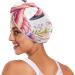 Flamingo Sunglasses Floral Wreath Hair Towels 2 Pack | Super Absorbent Quick Dry Hair Turbans for Women & Girls - Buy Online on GoSupps.com