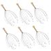 Beavorty Shampoo scrubber 6st massager handwriter tool scalp massage brush hair wash shampoo handheld steel and wood.Hand massage devices