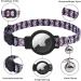 Mouyou Airtag Cat Collar with Bell | Adjustable Soft Nylon Neck Band 22-34cm | Black Net Pattern with Safety Clasp and Silicone Holder - Buy Online on GoSupps.com