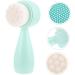 Housoutil Silicone Face Face Wash Silicone Facial Cleansing Brush Cleansing Facial Body Brush Home Accessory Face Cleaners Handle Silica Gel Pores 12x4.5cm Green - Buy Online on GoSupps.com