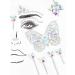 Wosois Crystal Face Stickers Star Self-adhesive Temporary Tattoo Sticker Butterfly Carnival Revelryl Party Cosplay Accessories for Women (B)