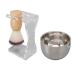 3 Piece Shaving Brush Set for Men - Acrylic Holder Bubble Cup & Nylon Bristles | Premium Grooming Kit - Buy Online on GoSupps.com