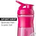 BlenderBottle SportMixer Tritan 590ml - BPA Free Protein Shaker & Water Bottle - Stylish Pink Fitness Drink Mixer - Buy Online on GoSupps.com