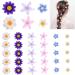 30 Pcs Mini Flower Hair Clips Daisy Hair Accessory Purple Blue White Flower Daisy Hair Clip Beach Wedding Small Flower Clips Bride Bridesmaid Hairpins Hair Barrettes Hair Pins for Women Girls Party (White Purple)