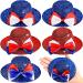 6 Pieces Patriotic Hat Hair Clips 4th of July Patriotic Mini Hat Hair Clips  Blue Red and White Independence Day Hair Clips for DIY Crafts Hair Accessories(Elegant Style)