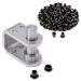 Eyelet Setting Tool & Eyelet Combo - (1)  #8 3-Piece Eyelet Setting Tool (1/4 Inch)  + (100) #8-9 Black Eyelets (1/4 Inch Diameter) - for Holster Making, Sewing, Tents, Banners, Sails, etc. (#8 Setting Tool) + (100)(8-9 Black Eyelets)