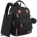 Iniuniu baby diaper backpack diaper bag backpack large with diaper bag diaper pad pacifier holder baby bag multifunctional for mom & dad black