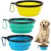 Lomug 3-Piece Foldable Travel Dog Bowl Set - 350ml Safe Bowls for Cats & Dogs - Includes Carabiners - Yellow Light Green Light Blue - Buy Online on GoSupps.com