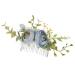DreamLily Wedding Bridal Comb Camellia Hair Comb Ranunculus Green leaf Floral Clip Headpiece CM01 (BabyBlue)