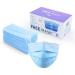 Zubrex 50 Pcs Disposable 3 Ply Safety Face Mask for Protection - with Nanofiber Lining Elastic Earloops, Lightweight Breathable Protective Anti-Dust Facial Masks Health School Office Blue