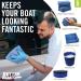 Microfiber Boat Cleaner and Car Wash Kit - Non-Scratch Sponge Bucket, Wash Cloths for Interior and Exterior - Ideal for Fiberglass Boat Hulls and Car Seats - Complete Cleaning Supplies - Buy Online on GoSupps.com