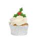 Edible Wafer Christmas Holly Pre-Cut Cupcake Toppers - 24pc