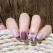 Sethexy Purple Sparkle Bowknot False Nails - 24 Pcs Acrylic Short Square Nail Art Tips for Women & Girls - Complete Cover - Buy Online on GoSupps.com