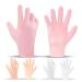Moisturizing silicone gloves spa gel gloves silicone sleeping gloves reusable for female hand care repair dry cracked cracked rough soft (yellow pink white) 3 pair - pink yellow white