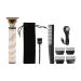 Ghzste Rechargeable Electric Hair Trimmer Powerful Motor Hair Care Kit with Guide Comb (White Gold) Gold White