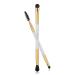 2pcs Duo Eyebrow Brush Docolor Professional Eye Makeup Tool, Eyeshadow Brush and Spoolie Brush White white gold