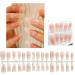 FEIlei 30Pcs Long Press on Nails Coffin French Fake Nails Tip Gradient Acrylic Nails Glossy False Nails for Women Girls - Buy Online on GoSupps.com
