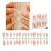 FEIlei 30Pcs Long Press on Nails Coffin French Fake Nails Tip Gradient Acrylic Nails Glossy False Nails for Women Girls