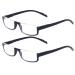 Kerecsen 2 Pair Half Moon Frame Reading Glasses Spring Hinge Men and Women Readers 2 Pack Black 2.5 Diopters