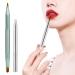 2 Pack Lip Brush for Lipstick Skycase Retractable Lip Brushes Concealer Makeup Dual End Makeup Brush for Lipstick Lip Gloss with Lid Travel Size Silver/Green Silver+Green