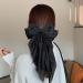 2Pcs Big Bow Hair Clips for Women in Black and Navy Blue - Soft Satin Ribbon Barrettes for Girls - Buy Online on GoSupps.com