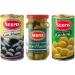 LalolaGourmet - Selection of Spanish Olives El Serpis - Manzanilla Green Olives with Stone - Green Olives Stuffed with Anchovies - Black Cacere as Olives with Bone I Gluten and Lactose Free - Buy Online on GoSupps.com