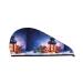 Hair Towel Wrap Hair Drying Towel with Button Towel Turban Head Towel to Dry Hair Quickly (Lantern On Snow with Christmas)
