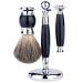 BUIDI Men Manual Shaving Set Beard Cleaning Brush Razor Shaving Stand Grooming Tool Set Beard Razor D.