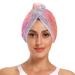 Beautiful Glittering Pattern Hair Towel 2 Pack Super Absorbent Hair Drying Towel Quick Dry Hair Turbans Head Towel with Button Twisty Wrap for Women Girls
